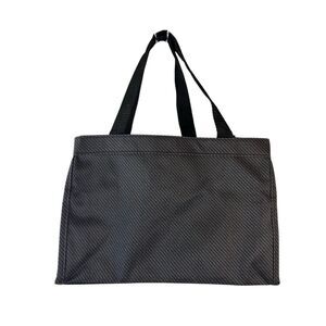 Thirty-one 31 xxi mini organizer tote black gray stripes 2 side pockets 11.5"x8"